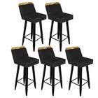 Kit 05 Banqueta Alta C/ Encosto Lith Para Cozinha Bar Balcão