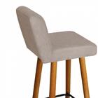 Kit 05 Banqueta Alta Castanho Suede Bege