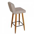 Kit 05 Banqueta Alta Castanho Suede Bege