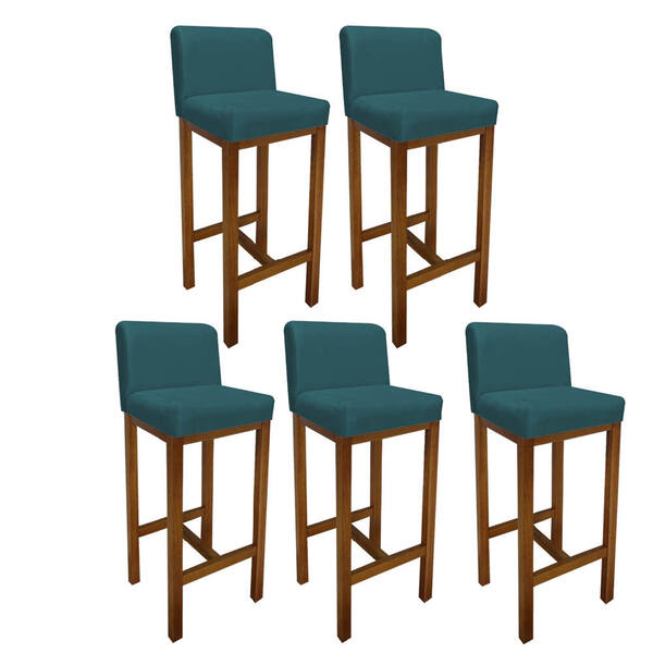 Kit 05 Banqueta Alta Com Encosto Aila Cozinha Balcão Bistrô B