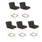 Kit 05 Banqueta Alta Com Encosto Lana Cozinha Balcão Bistrô P