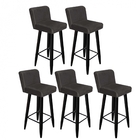 Kit 05 Banqueta Alta Com Encosto Lana Para Cozinha Bar Balcão
