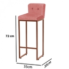 Kit 05 Banqueta Alta Com Encosto Lucca Industrial Cozinha Bal