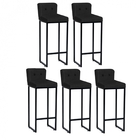 Kit 05 Banqueta Alta Com Encosto Lucca Industrial Cozinha Bal