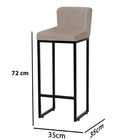 Kit 05 Banqueta Alta Com Encosto Lucca Industrial Cozinha Bal