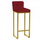 Kit 05 Banqueta Alta Corino Vermelho