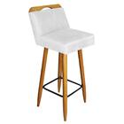 Kit 05 Banqueta Alta Encosto Lith Castanho Corino Branco