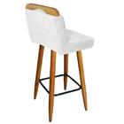 Kit 05 Banqueta Alta Encosto Lith Castanho Corino Branco