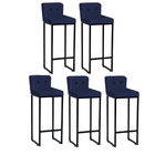 Kit 05 Banqueta Alta Encosto Lucca Industrial Cozinha Balcão