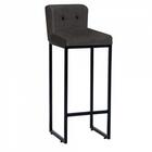 Kit 05 Banqueta Alta Encosto Preto Suede Cinza