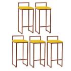 Kit 05 Banqueta Alta Industrial Balcão Bistrô Ferro Bronze