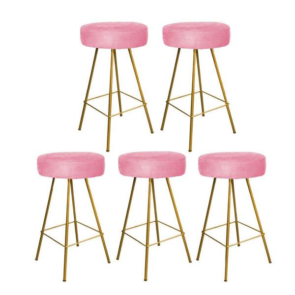 Kit 05 Banqueta Alta Laisa Ferro Dourado Rose Gold