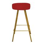 Kit 05 Banqueta Alta Laisa Ferro Dourado Vermelho