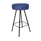 Kit 05 Banqueta Alta Laisa Redonda Preto Azul Marinho