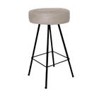 Kit 05 Banqueta Alta Laisa Redonda Preto Bege