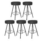 Kit 05 Banqueta Alta Laisa Redonda Preto Preto