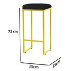 Kit 05 Banqueta Alta Lara Ferro Dourado Preto