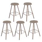 Kit 05 Banqueta Alta Lari Eiffel Bronze Bege