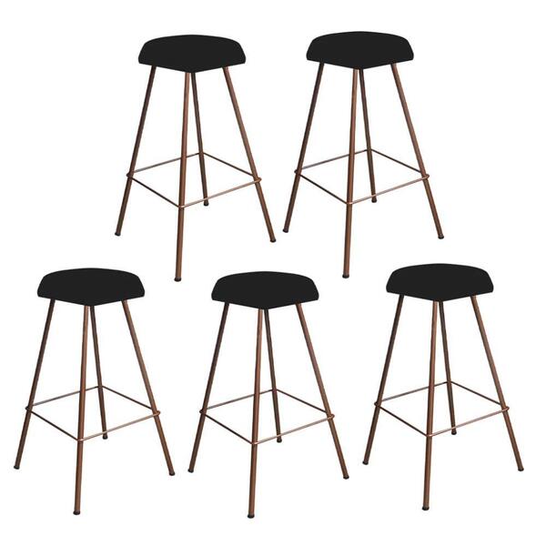 Kit 05 Banqueta Alta Lari Eiffel Bronze Preto