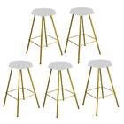 Kit 05 Banqueta Alta Lari Eiffel Hexágono Suede Branco