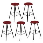 Kit 05 Banqueta Alta Lari Eiffel Preto Vermelho