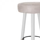 Kit 05 Banqueta Alta Lia Branco Corino Bege