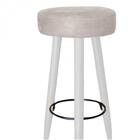 Kit 05 Banqueta Alta Lia Branco Corino Bege