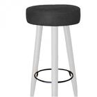 Kit 05 Banqueta Alta Lia Branco Suede Preto