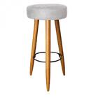 Kit 05 Banqueta Alta Lia Castanho Suede Cinza