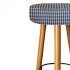 Kit 05 Banqueta Alta Lia Castanho Xadrez