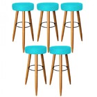 Kit 05 Banqueta Alta Lia Para Cozinha Bar Balcão Bistrô Pé Pa