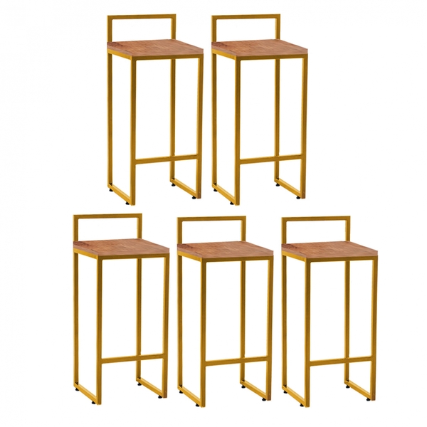 Kit 05 Banqueta Alta Lina Industrial Cozinha Bar Balcão Bistr