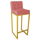 Kit 05 Banqueta Alta Linne Com Encosto Cozinha Bar Balcão Bis