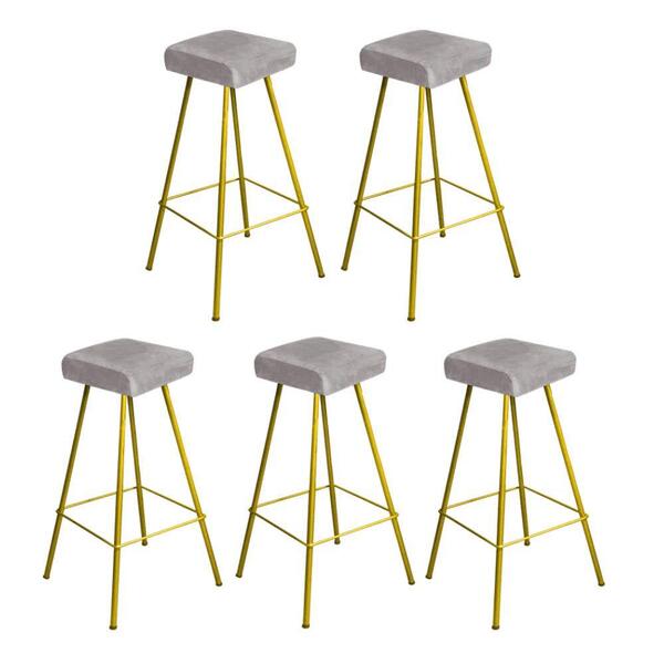 Kit 05 Banqueta Alta Lira Eiffel Corino Cinza