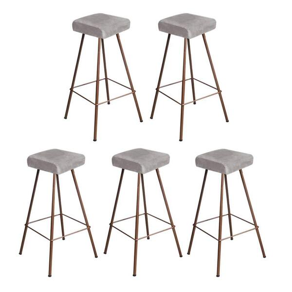 Kit 05 Banqueta Alta Lira Eiffel Corino Cinza