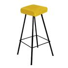 Kit 05 Banqueta Alta Lira Eiffel Preto Corino Amarelo