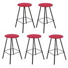 Kit 05 Banqueta Alta Loni Eiffel Preto Suede Vermelho