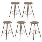 Kit 05 Banqueta Alta Loni Eiffel Suede Bege