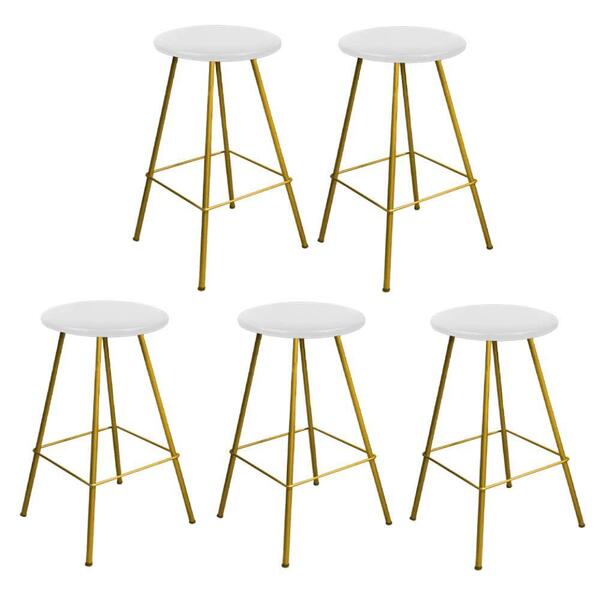 Kit 05 Banqueta Alta Loni Eiffel Suede Branco