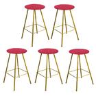 Kit 05 Banqueta Alta Loni Eiffel Suede Vermelho