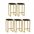 Kit 05 Banqueta Alta Lua Corino Marrom