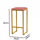 Kit 05 Banqueta Alta Lua Dourado Suede Rose Gold
