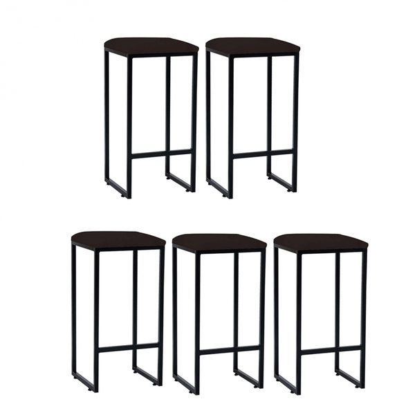 Kit 05 Banqueta Alta Lua Industrial Cozinha Bar Balcão Bistrô
