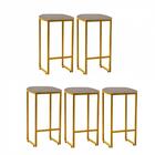 Kit 05 Banqueta Alta Lua Suede Bege