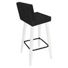 Kit 05 Banqueta Alta Lucy Branco Corino Preto