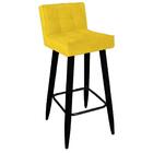 Kit 05 Banqueta Alta Lucy Preto Suede Amarelo