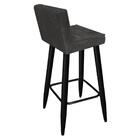 Kit 05 Banqueta Alta Lucy Preto Suede Cinza