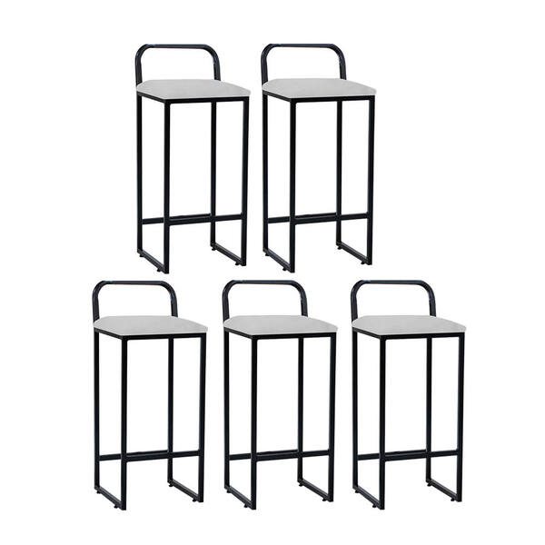 Kit 05 Banqueta Alta Luffi Com Encosto Cozinha Bar Balcão Bis