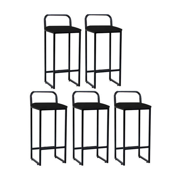 Kit 05 Banqueta Alta Luffi Com Encosto Cozinha Bar Balcão Bis