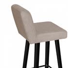 Kit 05 Banqueta Alta Preto Corino Bege